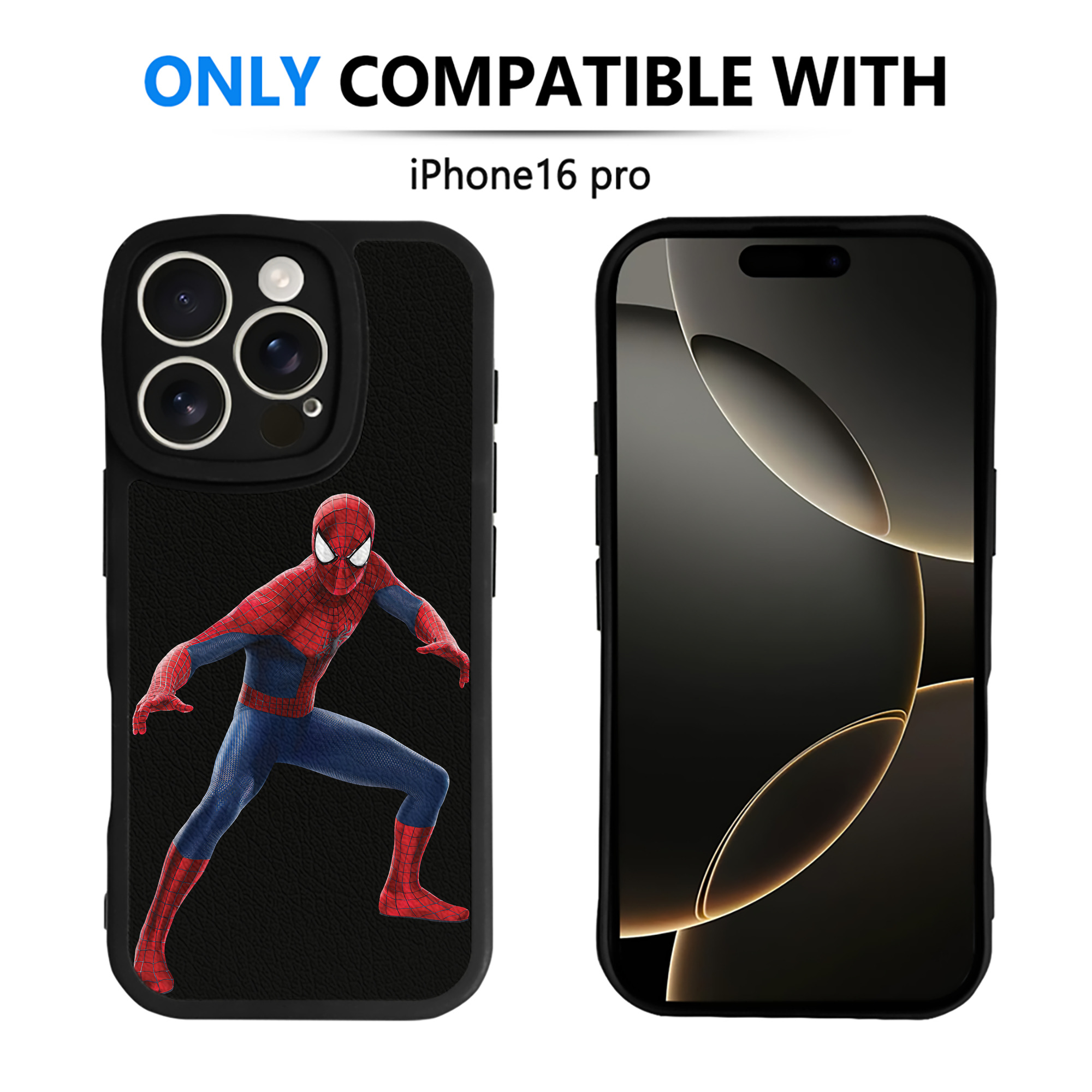 （画像用） Spider Man スパイダーマン 【iPhone 16シリーズ対応】シリコンスマホケース（レザー調） 材質：シリコン